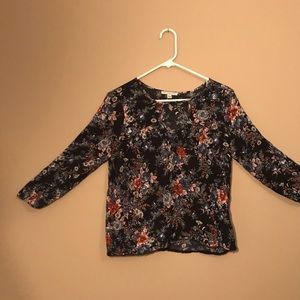 Blue Floral American Eagle Blouse